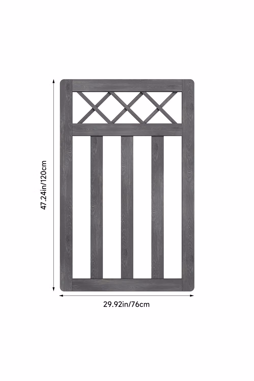 Living and Home Grey Wooden Outdoor Lattice Top Garden Pedestrian Gate, W: 76.2 cm, H: 121.92 cm – 3
