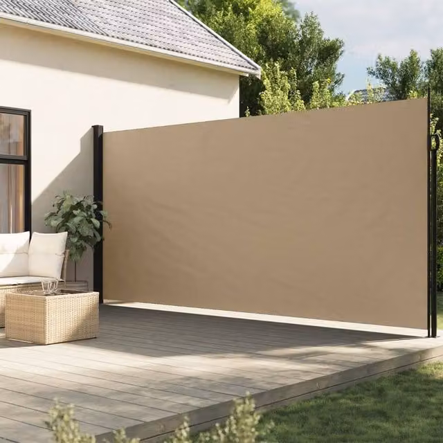 Berkfield Home Retractable Side Awning in Beige, W/H: 500 x 220 cm