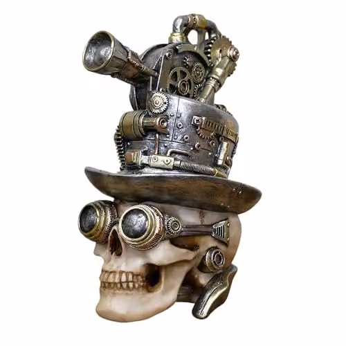 Gifts Direct 2 U Steampunk Skull Ornament with Camera Hat in Bronze – 1