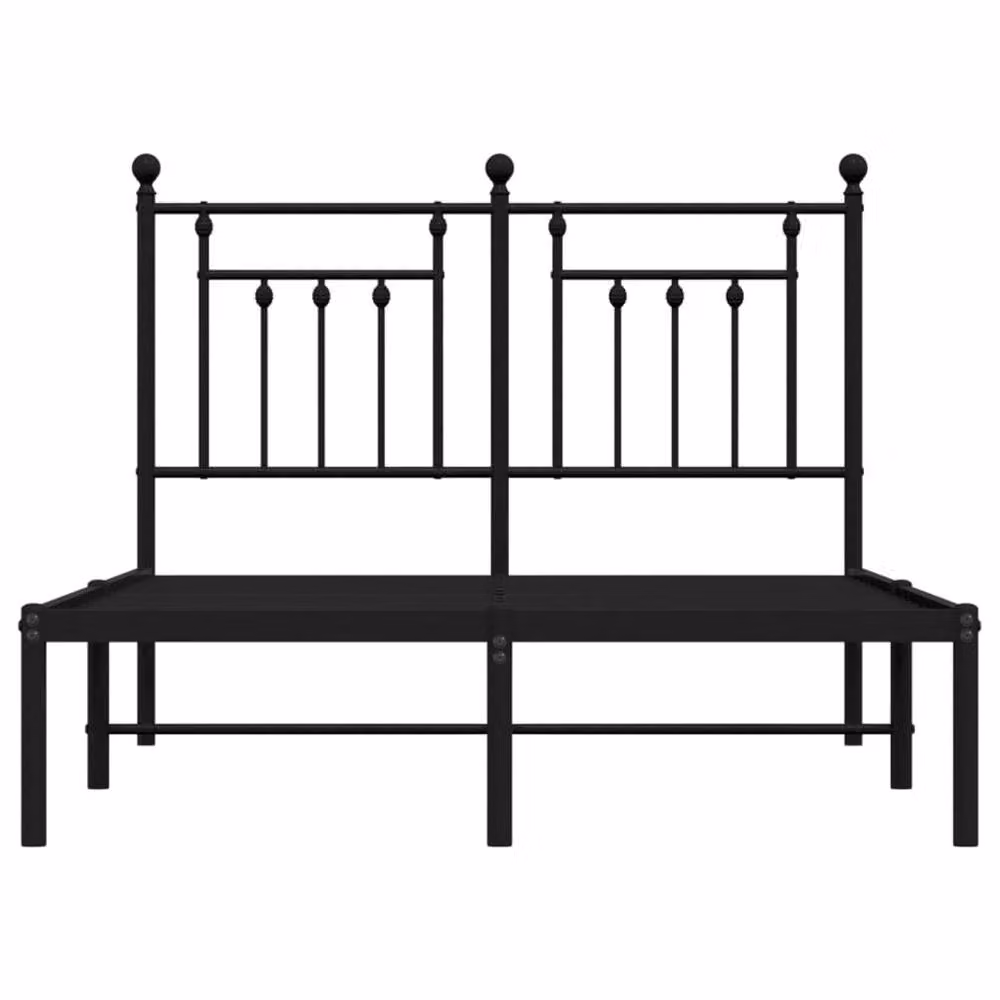 Berkfield Home Metal Bed Frame with Headboard in Black, W/D/H: 120 x 190 cm – 3