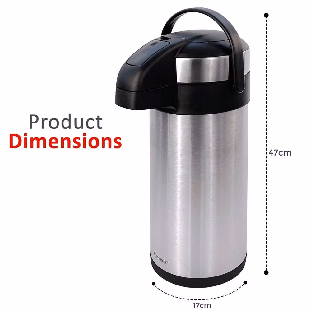 SPETLEK 5L Air Pot Vacuum Insulated Stainless Steel with Safety Lock in Metallic Silver – 2