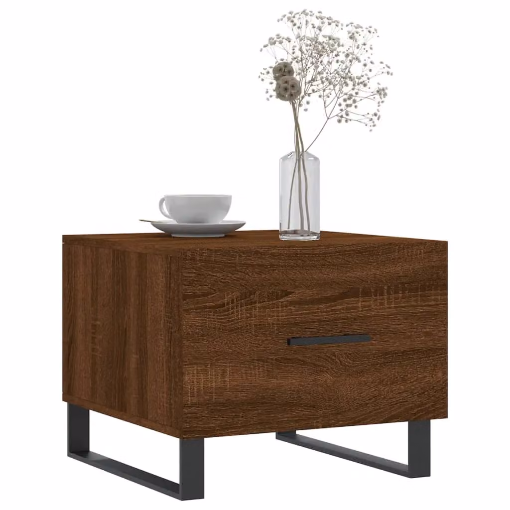 Berkfield Home Set of 2 Brown Oak Square Coffee Tables, W/D/H: 50 x 50 x 40 cm – 2