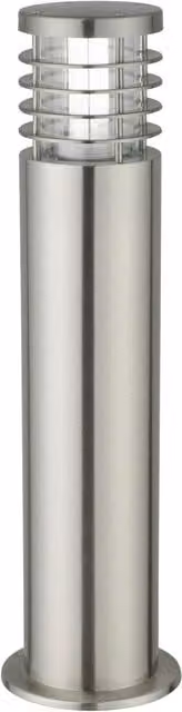 First Choice Lighting Bloom Silver Brushed Stainless Steel Dimmable LED Outdoor Post Light for Garden and Terrace