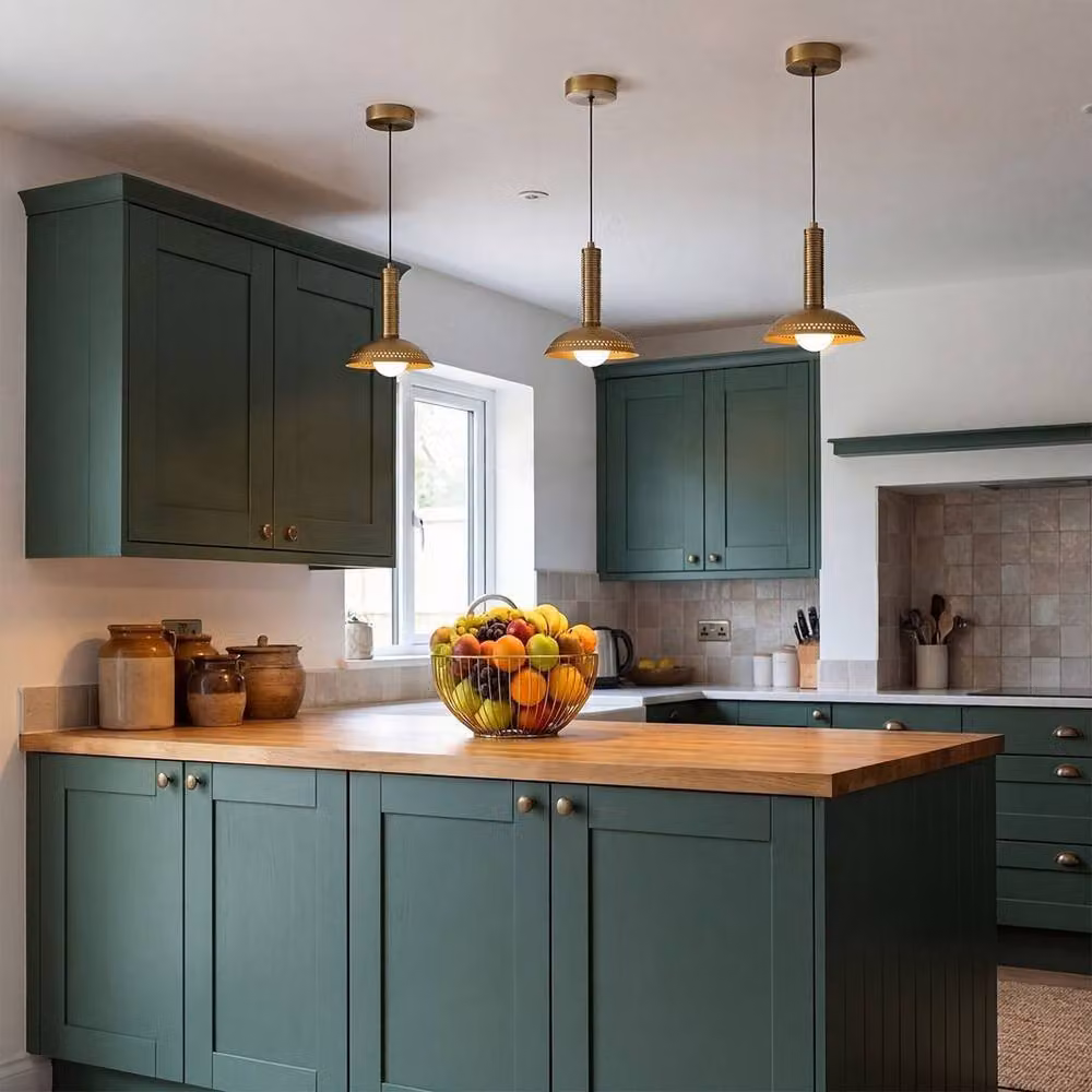 Netlighting Arden Integrated LED Mini Pendant Light in Brushed Gold with Warm White 3000K Light – 2