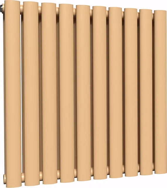 Lux Heat Oval Horizontal Double Radiator in Caramel Fudge, W: 60.0 cm, H: 54.0 cm