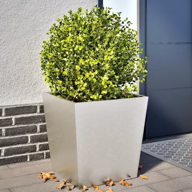 Berkfield Stainless Steel Garden Planter Tubs, Black, 2 Pack, W/D/H: 50 x 50 x 50 cm – 1