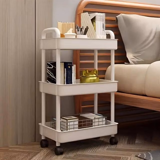 SPETLEK 3 Tier Storage Trolley Cart in White – 1