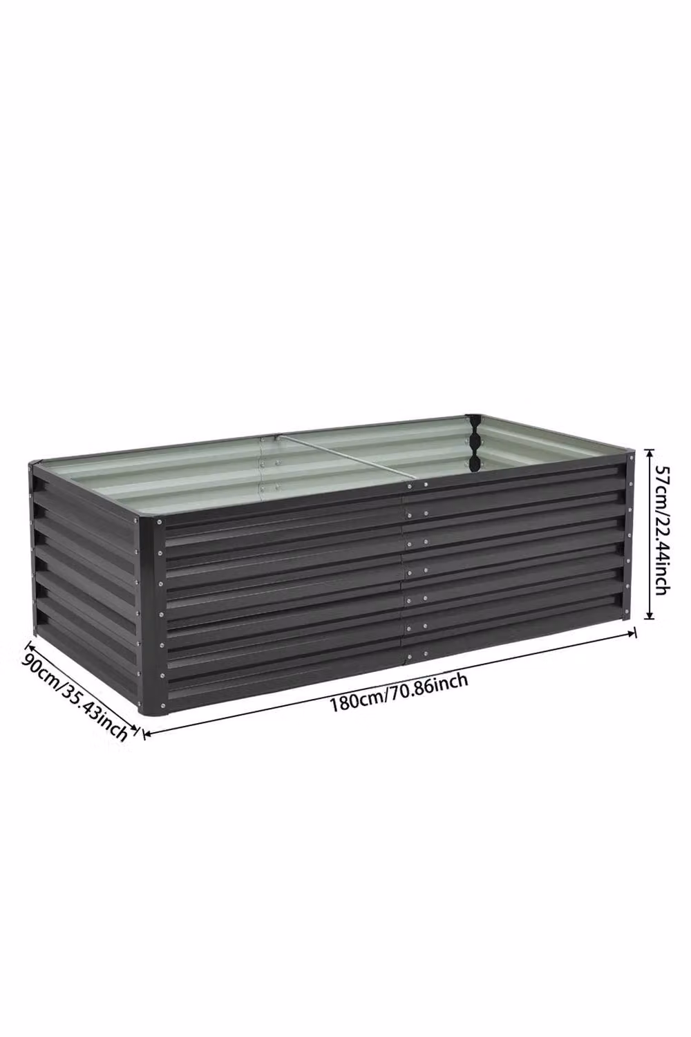 Garden Sanctuary Grey Metal Outdoor Raised Garden Bed – 5