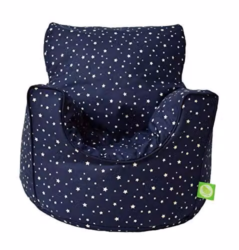 Bean Lazy Navy Blue Cotton Star Pattern Bean Bag Armchair for Children W/D/H: 60 x 60 x 50 cm