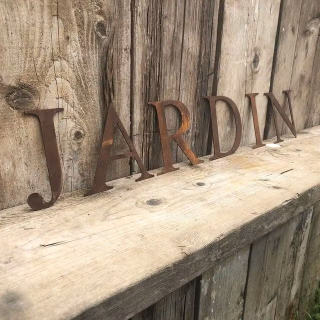 RW Norfolk Personalised Metal Garden Sign in Rustic Brown Steel