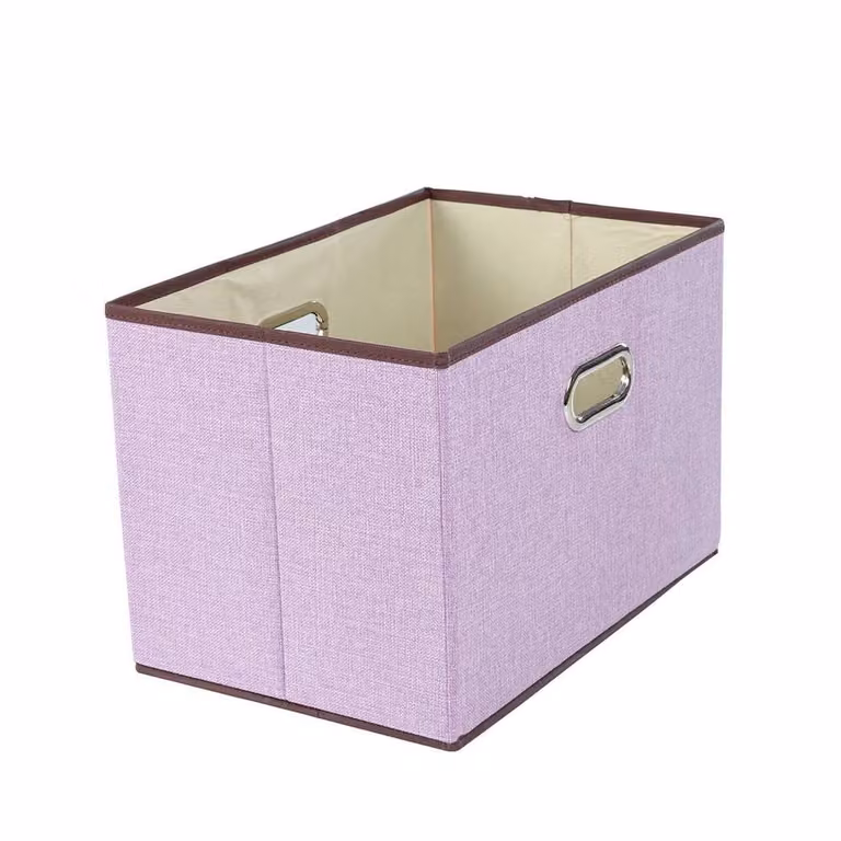PAWNORA Purple Collapsible Fabric Storage Boxes with Lid