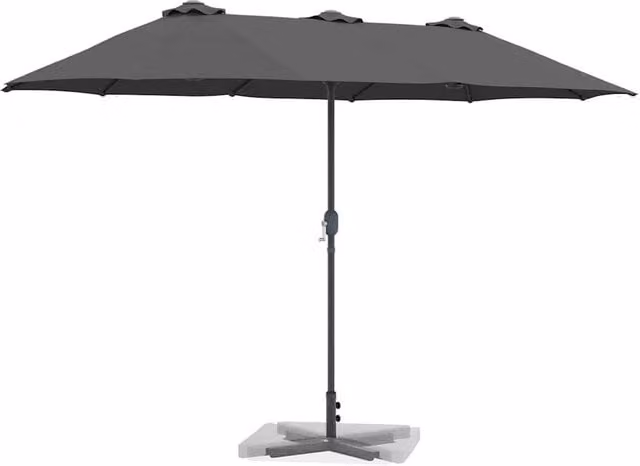 Berkfield Home Modern Folding Garden Parasol in Anthracite Grey, W: 380 cm, D: 196 cm, H: 235 cm – 1