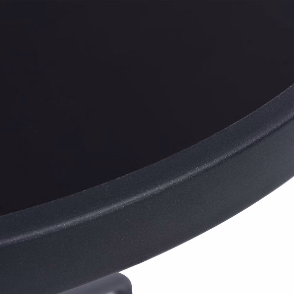 Berkfield Home Round Garden Table in Black Matt Steel and Glass, Diameter: 80 cm – 2