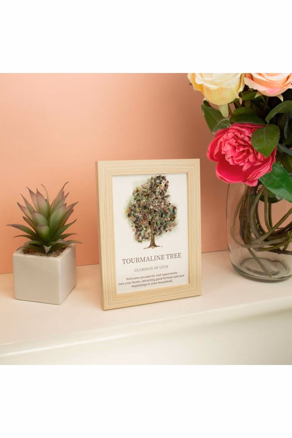 KDMD Multicolour Tourmaline Gemstone Tree of Life Framed Picture with Stand – 2
