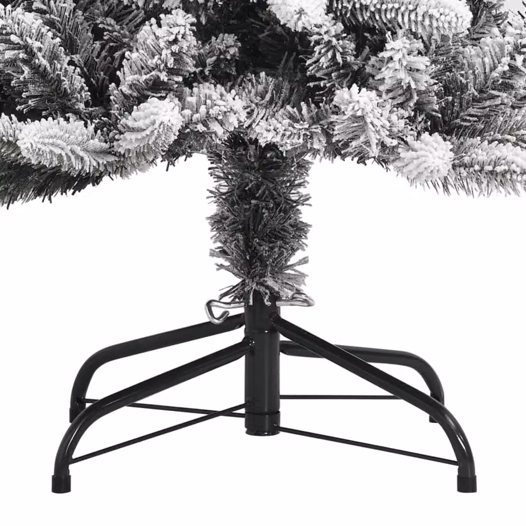 Berkfield Home Artificial Flocked Snow Christmas Tree in White, Height: 210 cm – 4