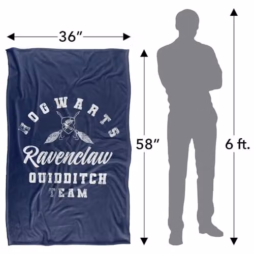 Warner Bros. Harry Potter Ravenclaw Quidditch Super Soft Fleece Throw Blanket, Multicolour, W: 91.44 cm x D: 147 cm – 4
