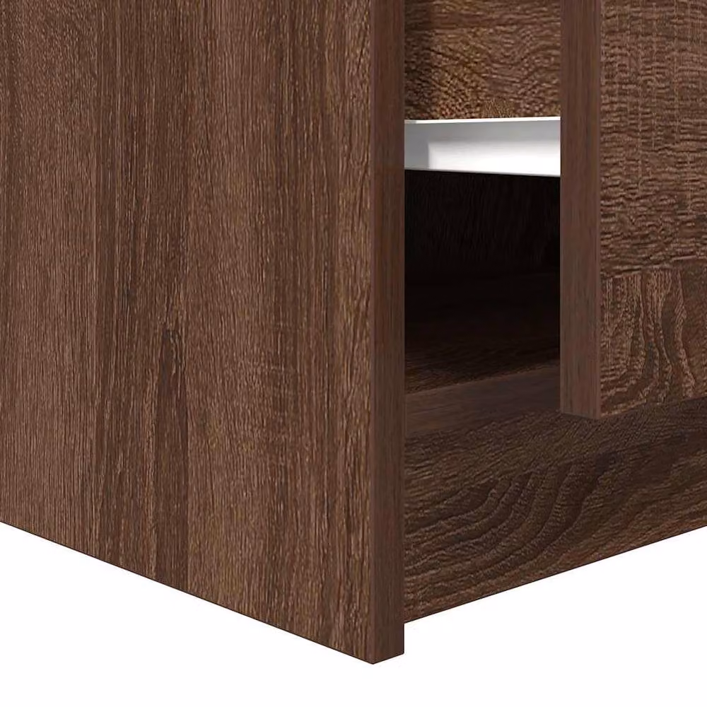 Berkfield Home Decorative Coffee Table with Drawers, Brown Oak, W/D/H: 70.5 x 70 x 40 cm – 4