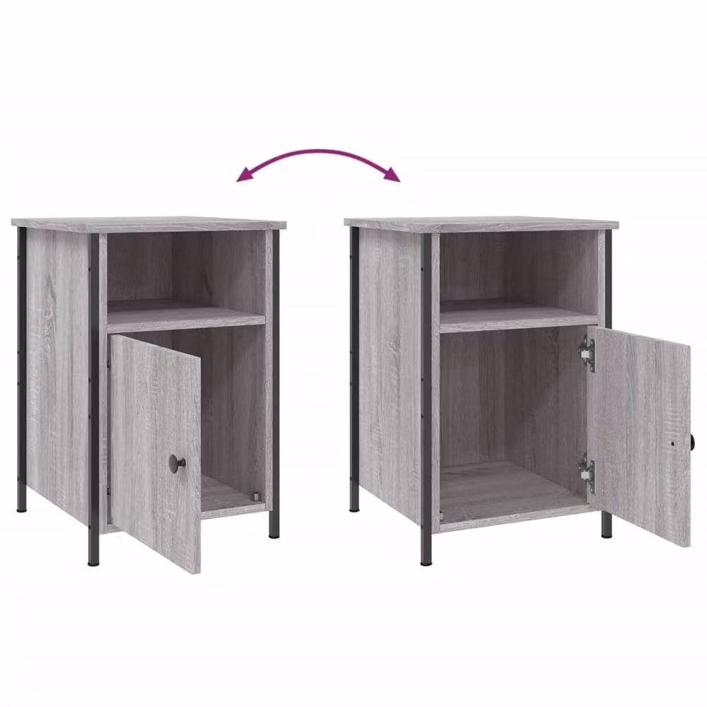 Berkfield Home Elegant Bedside Cabinet in Grey Sonoma, W/D/H: 40 x 42 x 60 cm – 4