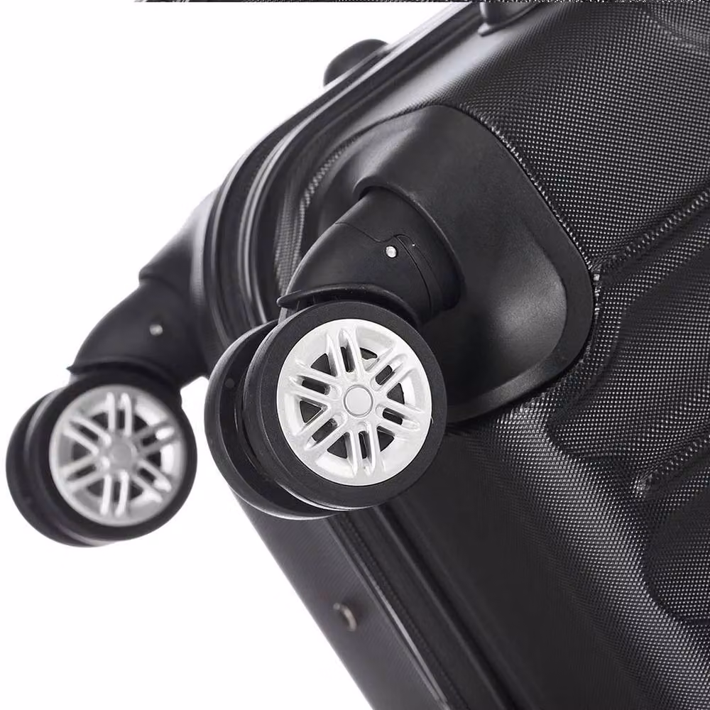 NESTLUNE Set of 3 Black ABS Hard Shell Cabin Luggage Travel Trolleys W: 100 cm, D: 60 cm – 3