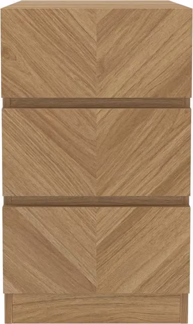 GFW Catania 3 Drawer Bedside Table in Oak