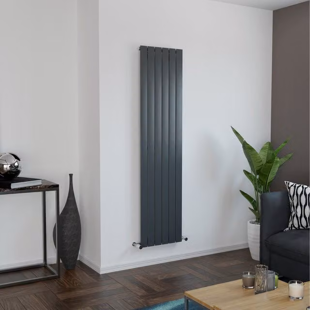Agadon Vertical Flat Panel Designer Steel Radiator in Anthracite Grey, H: 180 cm, W: 44.5 cm