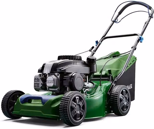 Powerbase 132cc Petrol Lawn Mower with Collection Bag, Green