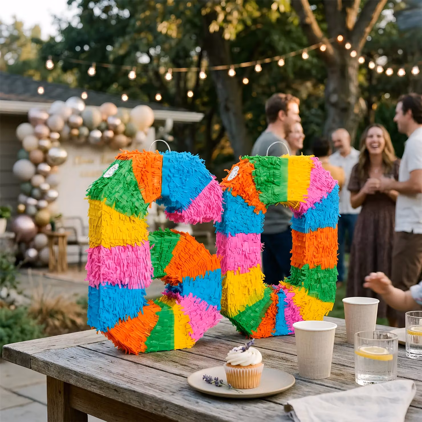 Fax Potato Multicolour Pinata Set with Stick and Blindfold for Birthday or Anniversary Parties – 4