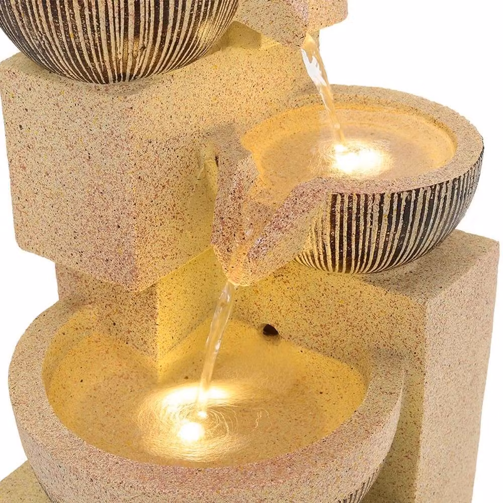 EONLION 4 Tier Beige Cascade Outdoor Water Fountain – 3