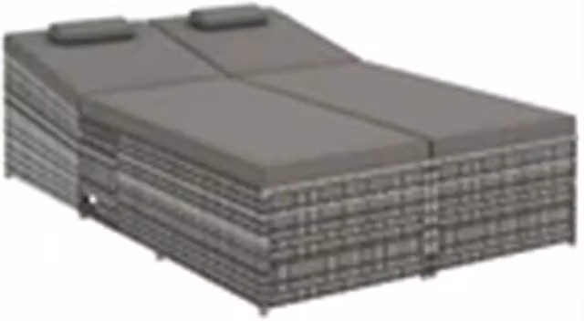 Nordara 2 Seater Grey Polyrattan Garden Sofa with Side Tray