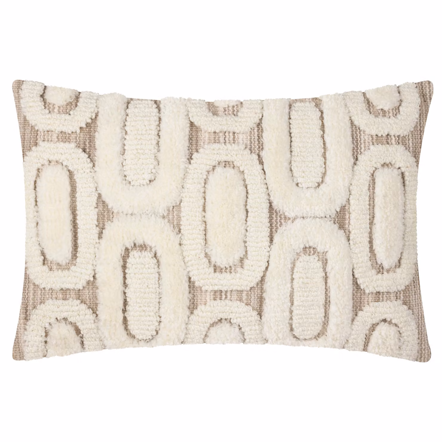 HOEM Fosse Graphic Tufted Rectangular Cushion in Beige, W: 50 cm, D: 30 cm, H: 30 cm – 2