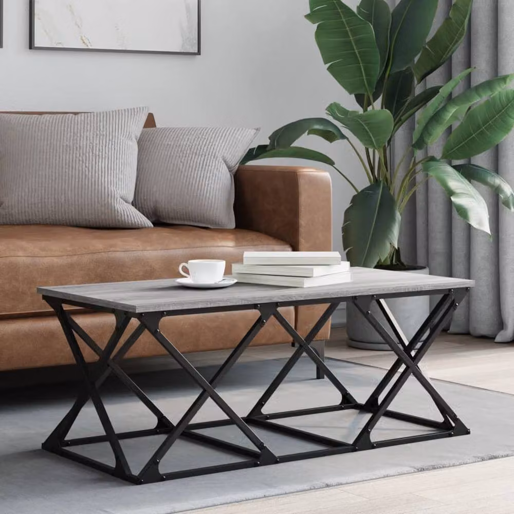 Berkfield Home Grey Sonoma Coffee Table, W/D/H: 100 x 49 x 40 cm – 2