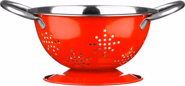 Premier Housewares Red Stainless Steel Collapsible Round Colander with Handles W: 17 cm, D: 14 cm, H: 10 cm – 1