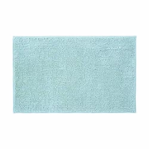 Allure Bath Fashions Chenille Microfibre Non Slip Bath Mat, Blue, W: 80 cm, D: 50 cm – 1