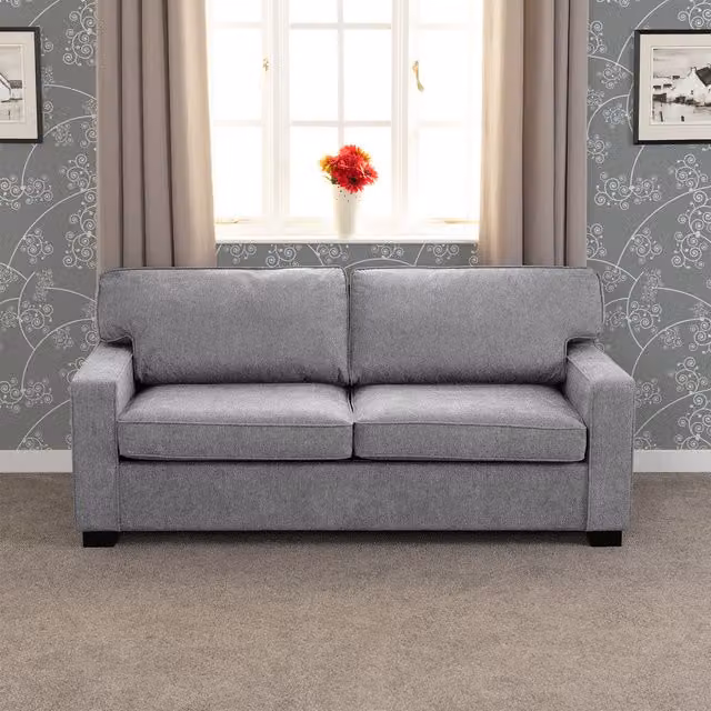 Seconique Eton Upholstered Fabric Sofa Bed in Grey