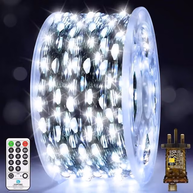 Garwarm White LED Christmas Fairy String Lights for Outdoor Use – 1