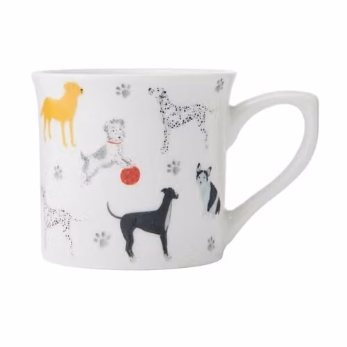 Mikasa Dog Fluted Bone China Mug, White, 250 ml – 1