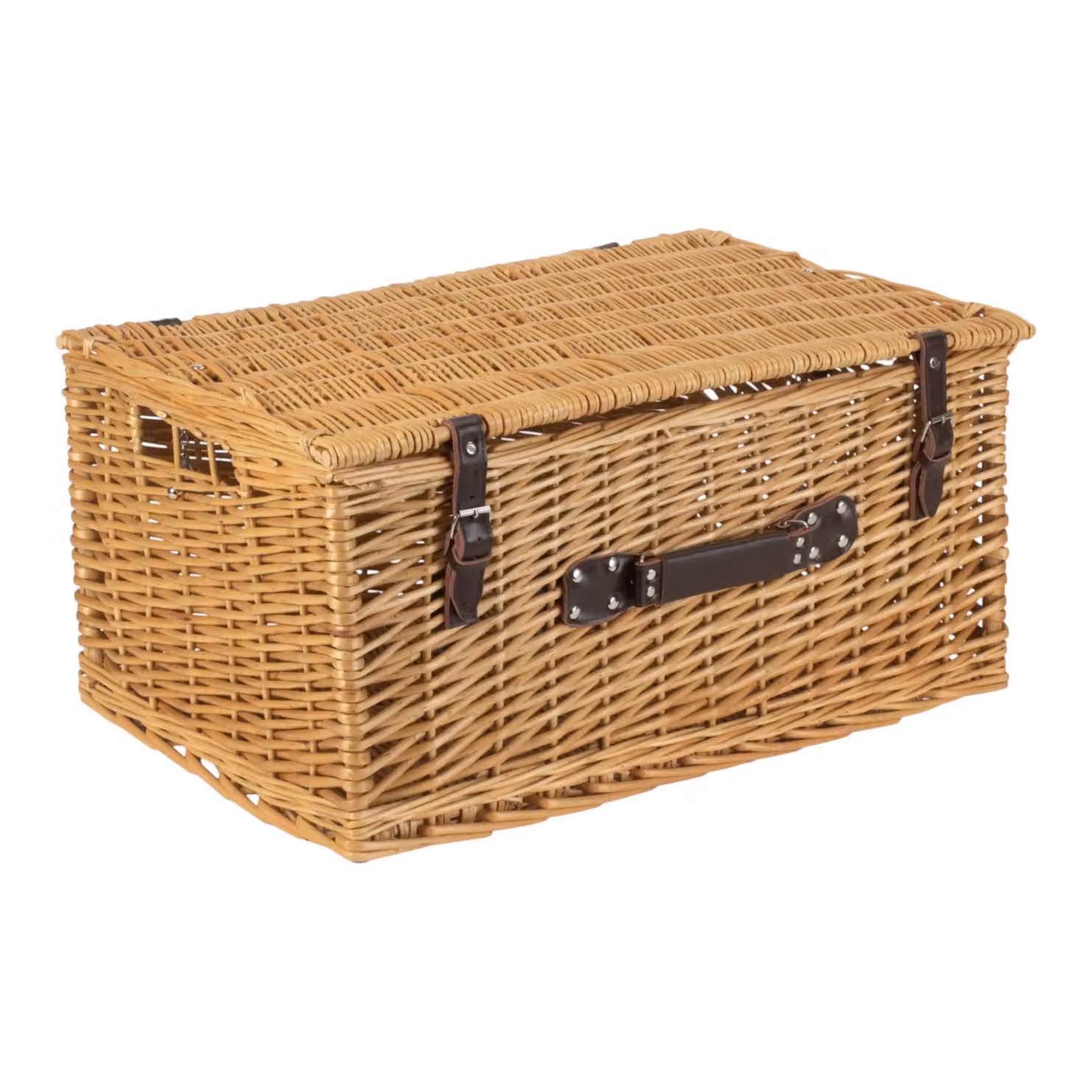 Red Hamper Wicker Picnic Basket in Brown and Red – 2