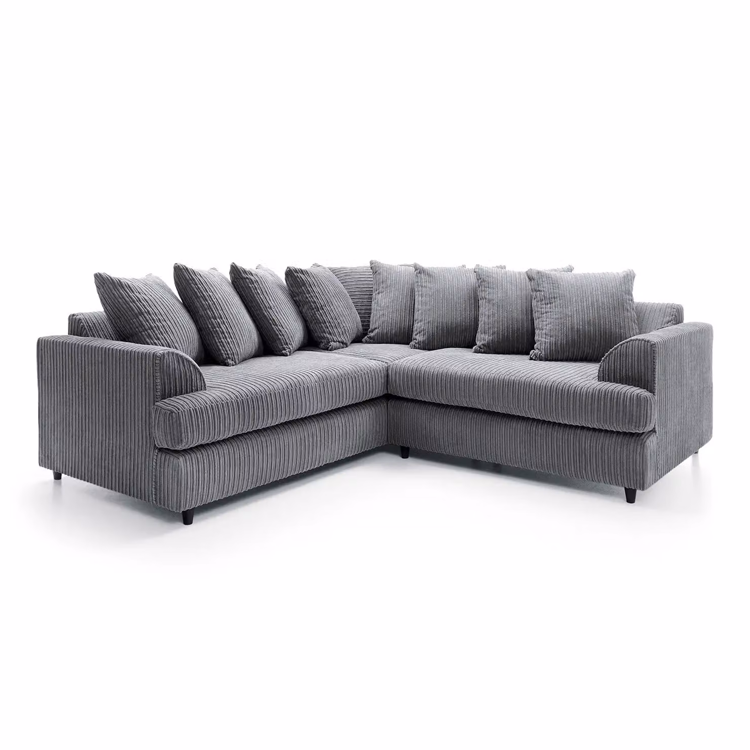 Abakus Direct Ferguson Left Facing Corner Sofa in Grey Jumbo Cord Fabric – 2
