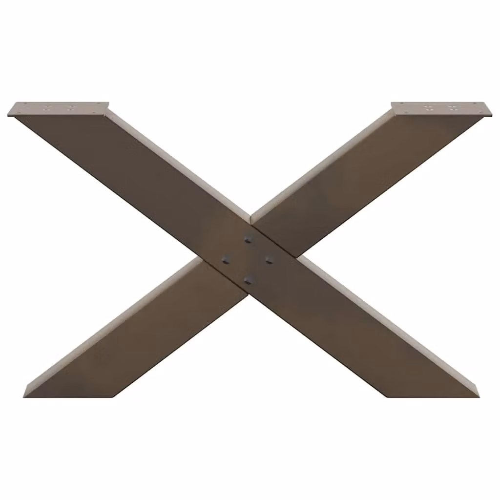 Berkfield Home X-Shaped Coffee Table Legs, 2 Pieces, Brown Steel, H: 70 cm, W: 42.5 cm, D: 42.5 cm – 5
