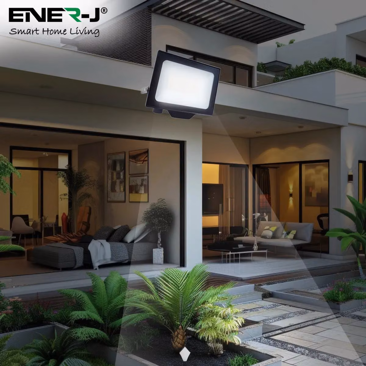 ENER-J 50W LED Floodlight, CCT Switchable, IP65, 4500 Lumens, Black – 5