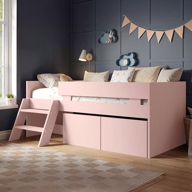 Logan Low Sleeper with Toybox in Pink
