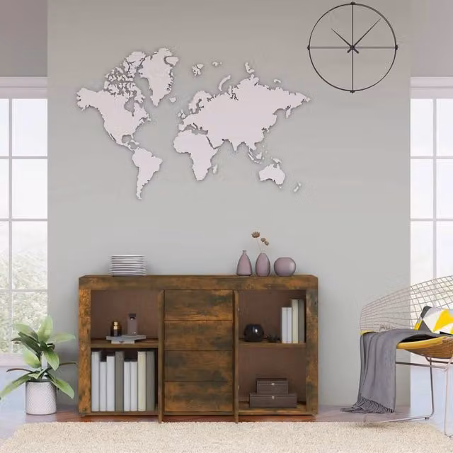Berkfield Home Smoked Oak Sideboard in Brown, W/D/H: 120 x 36 x 69 cm – 1