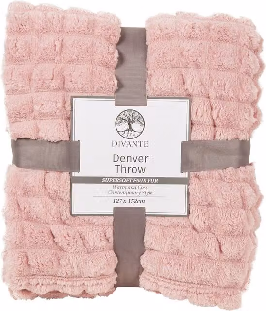 Divante Denver Pink Faux Fur Throw