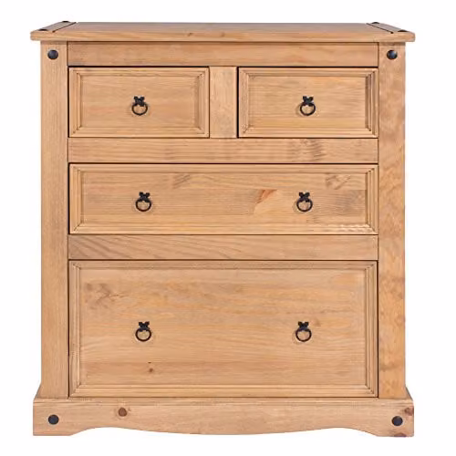 Core Products Antique Waxed Brown Pine Four Drawer Chest – 1
