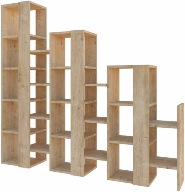 Decortie Lift Room Separator Bookcase Display Unit in Oak