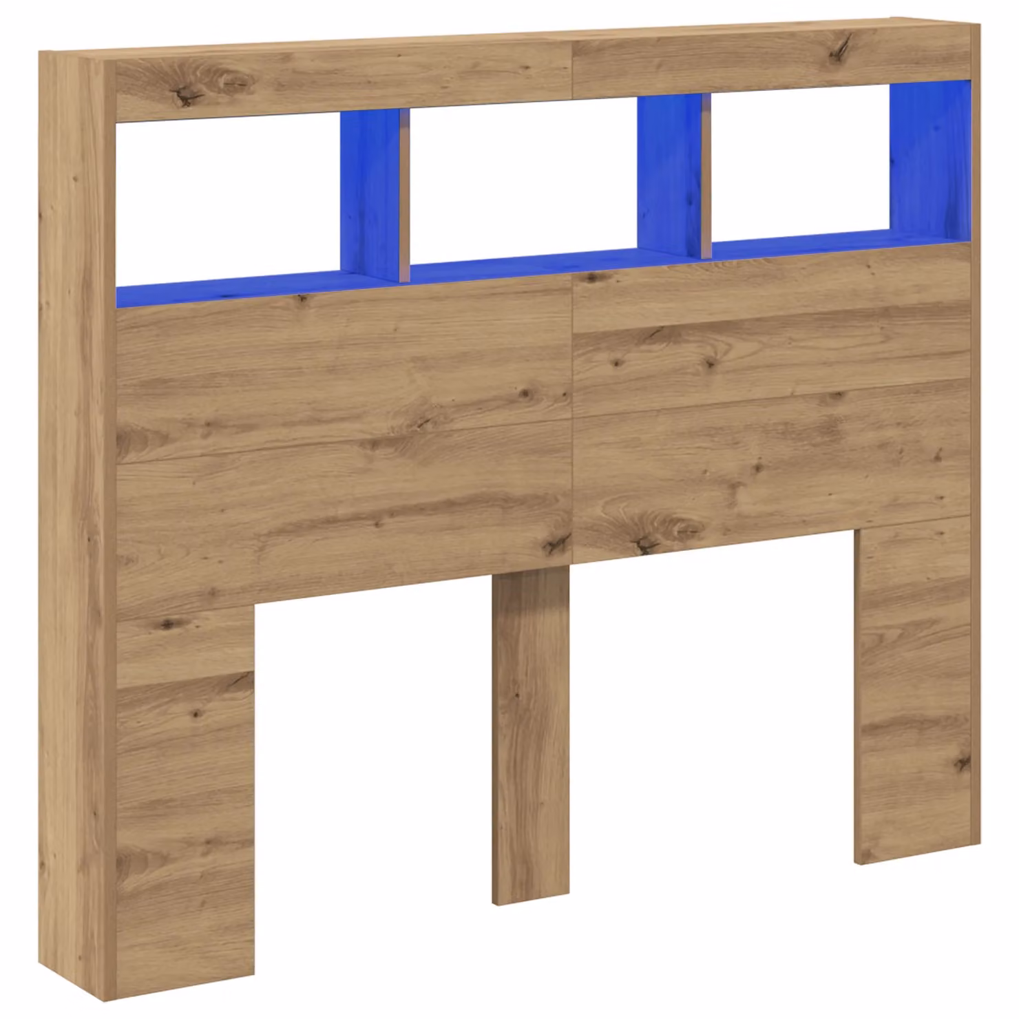 Berkfield Home Artisan Oak Headboard in Brown with Integrated Shelf and USB Charging Port, W/D/H: 120 x 17 x 102 cm – 1