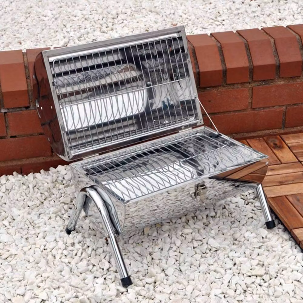 Kelvenix Silver Stainless Steel Tabletop Charcoal Barbecue Grill – 2