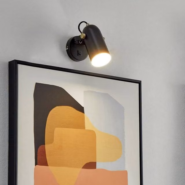 Wyld and Coco Black Adjustable LED Wall Spotlights, Set of 2 – 1