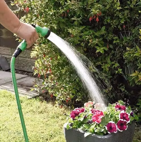 Expandable Green Garden Hose 15m with Connector and 7-Function Spray Gun Nozzle – 2