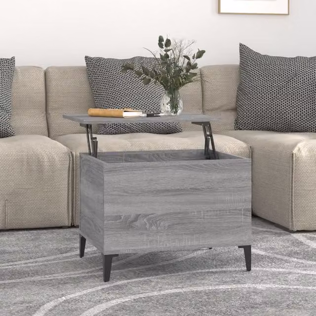 Berkfield Home Grey Sonoma Coffee Table with Lift Mechanism, W/D/H: 60 x 44.5 x 45 cm